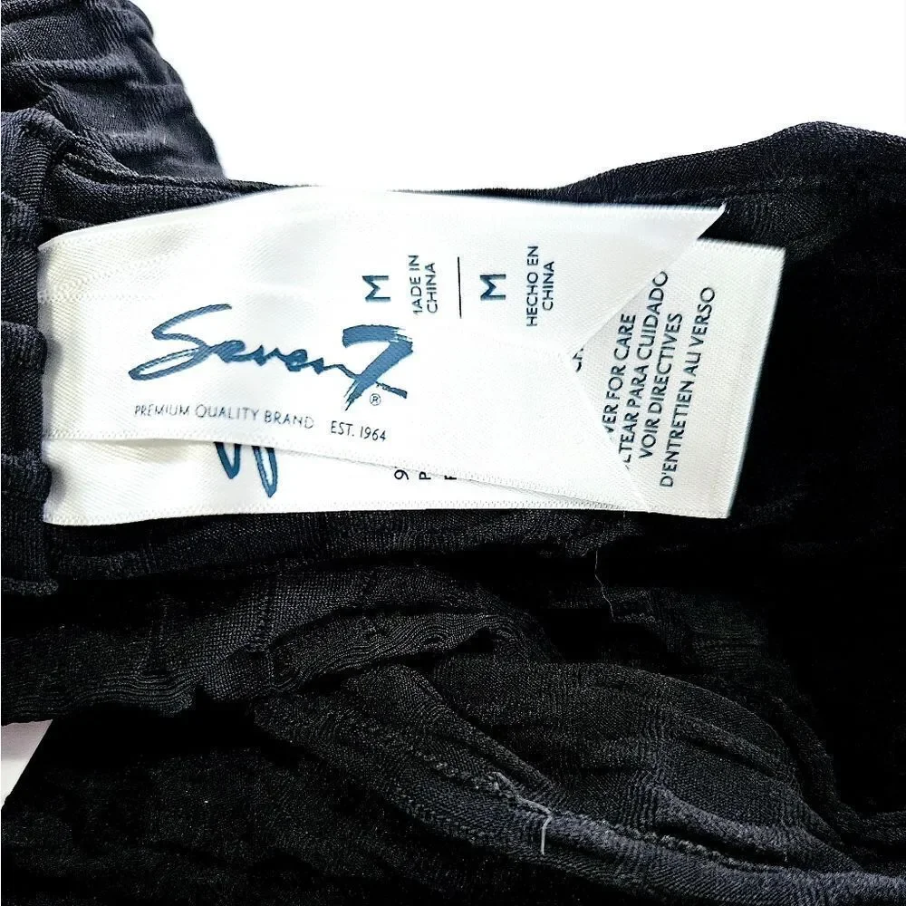 NWT Seven7 Scrunch Butt Anti Cellulite Honeycomb Texture Biker Shorts In Black M